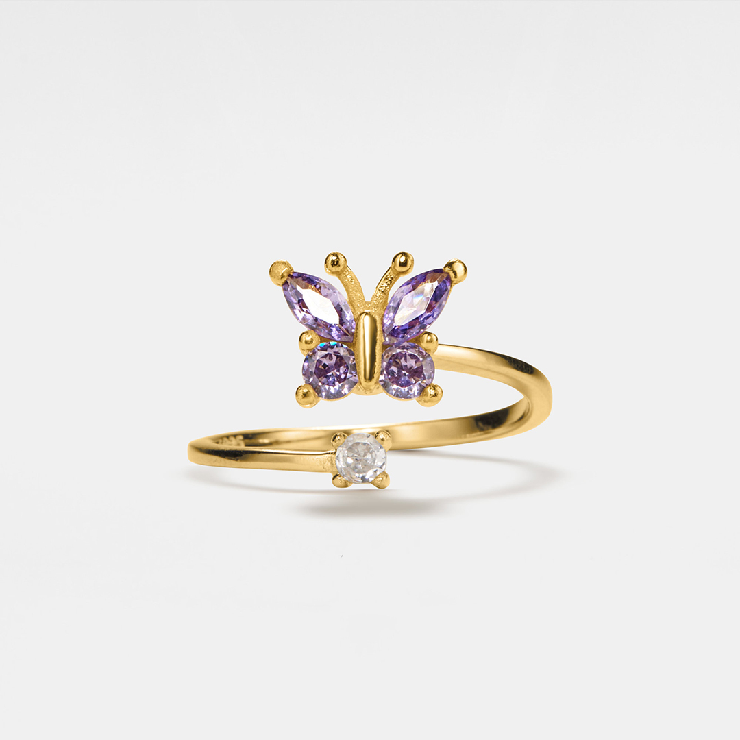 Lupus Awareness Butterfly Fidget Spinner Ring