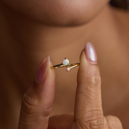 Self Love Minimalist White Opal Ring