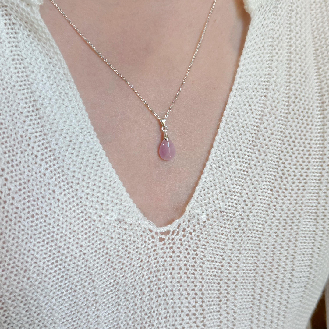 Strength Of A Fighter Kunzite Teardrop Necklace