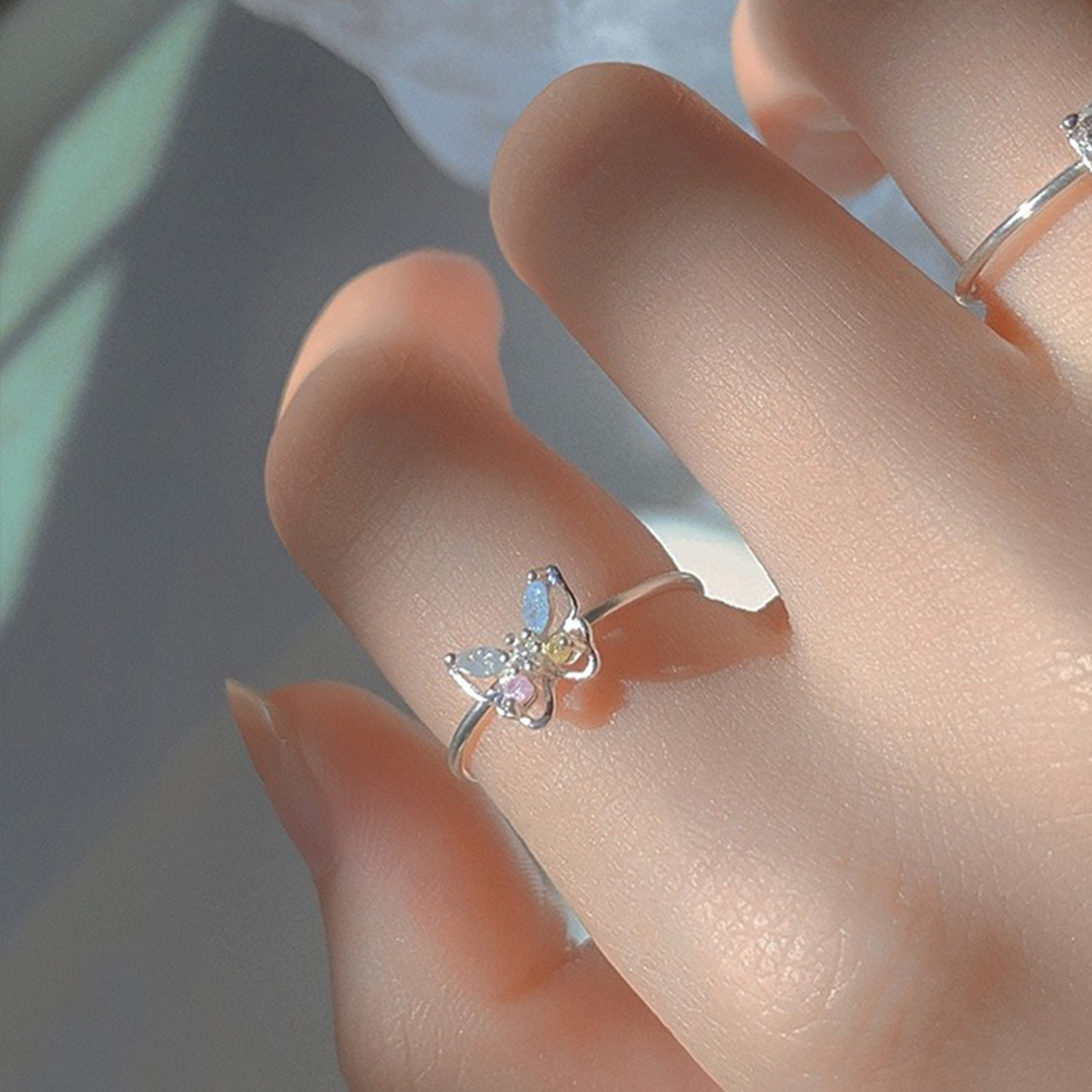 Choosing Peace Choosing Me Colorful Butterfly Ring