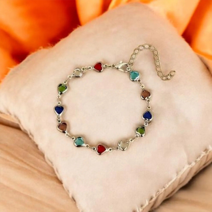 Custom 1-12 Birthstones Her Heartline Bracelet