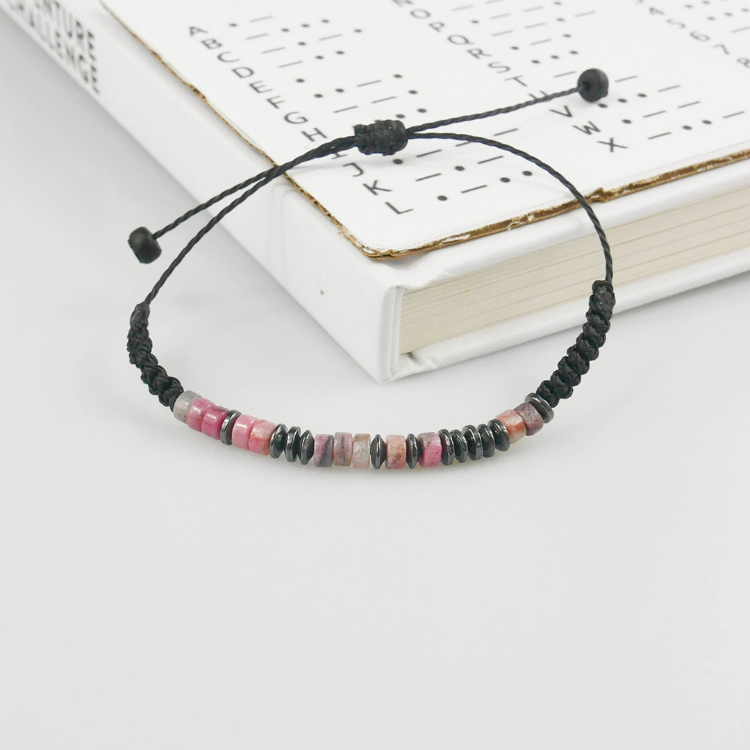 Fuck Cancer Secret Message Pink Jade Bracelet