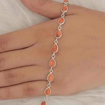 Multiple Sclerosis Awareness Orange Gemstone Bracelet