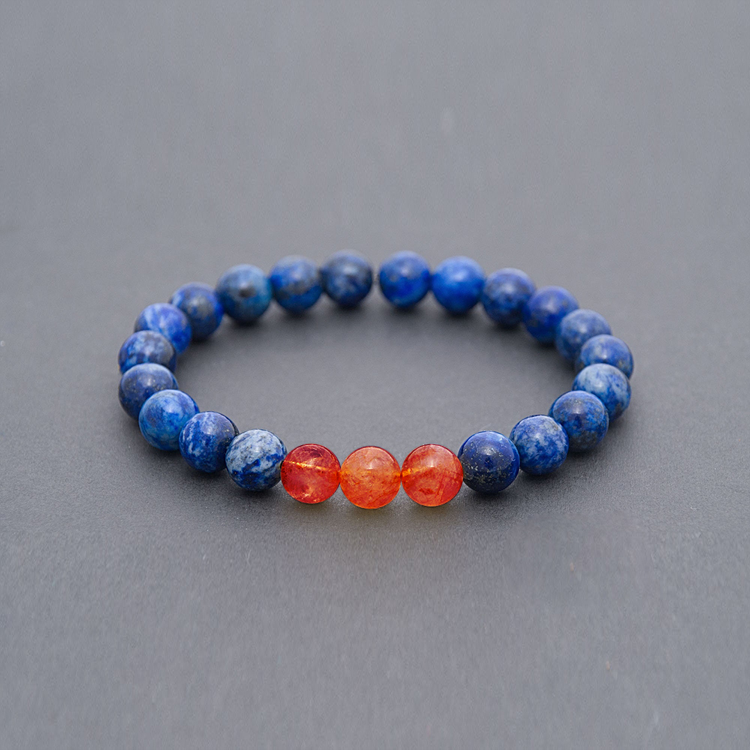Diabetes Awareness Yellow And Blue Lapis Lazuli Bracelet