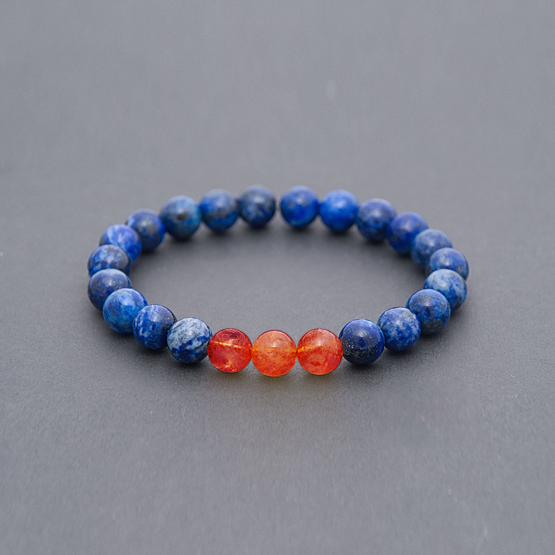Diabetes Awareness Yellow And Blue Lapis Lazuli Bracelet