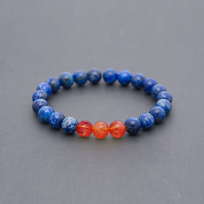 Diabetes Awareness Yellow And Blue Lapis Lazuli Bracelet