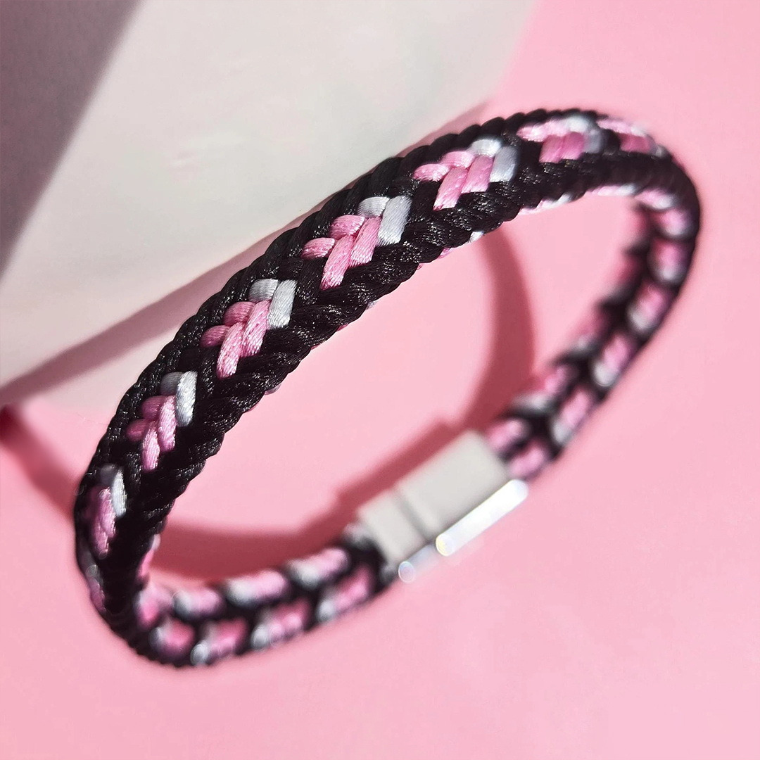 I Am Enough Breast Cancer Awareness Braided Bracelet