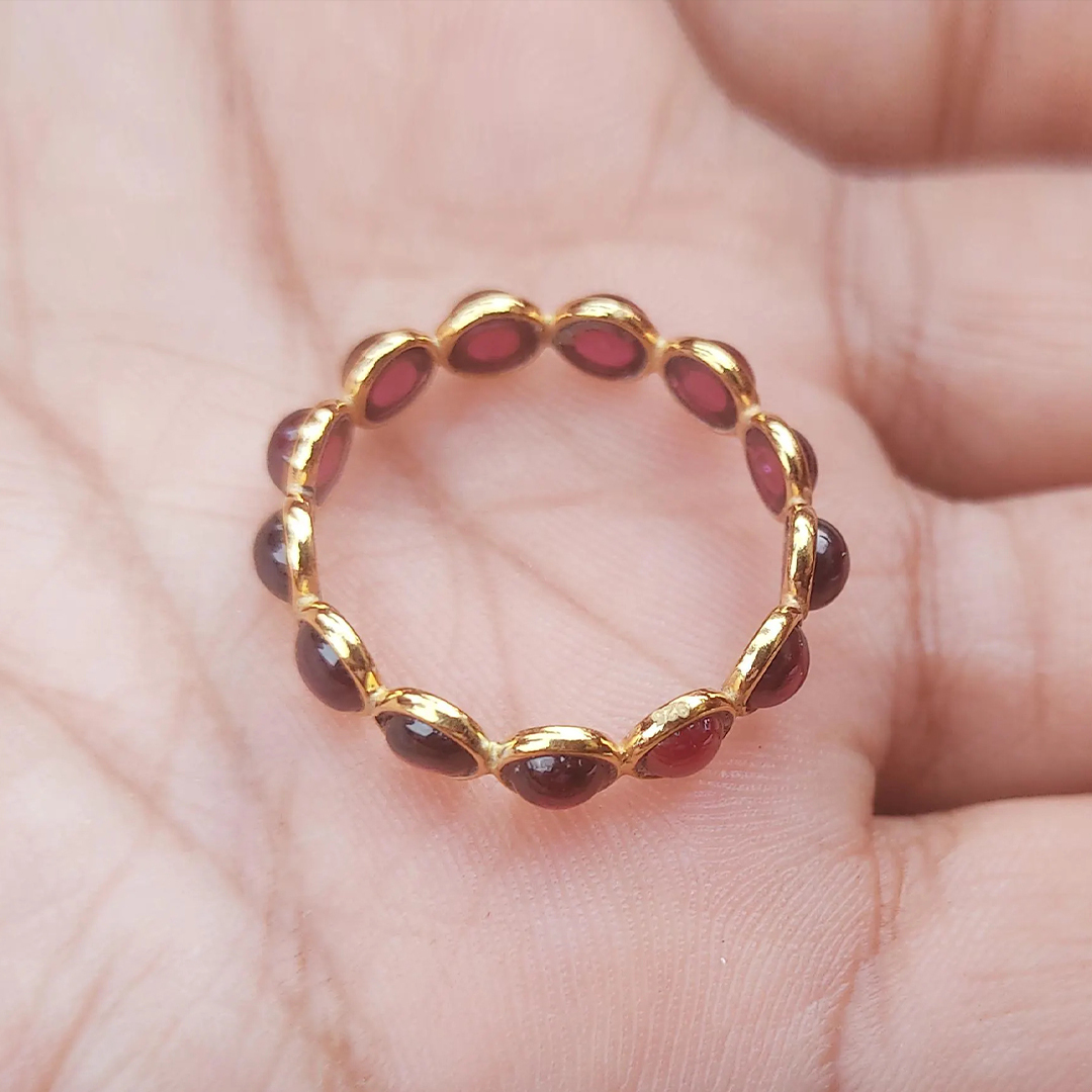 Choosing Me Red Garnet Eternity Promise Ring