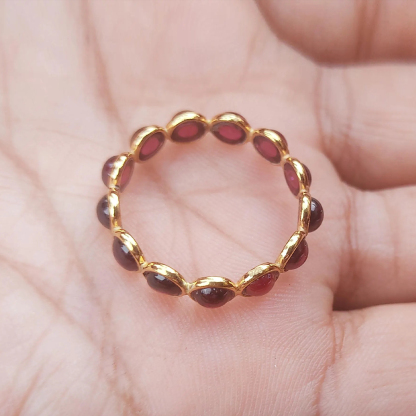 Choosing Me Red Garnet Eternity Promise Ring