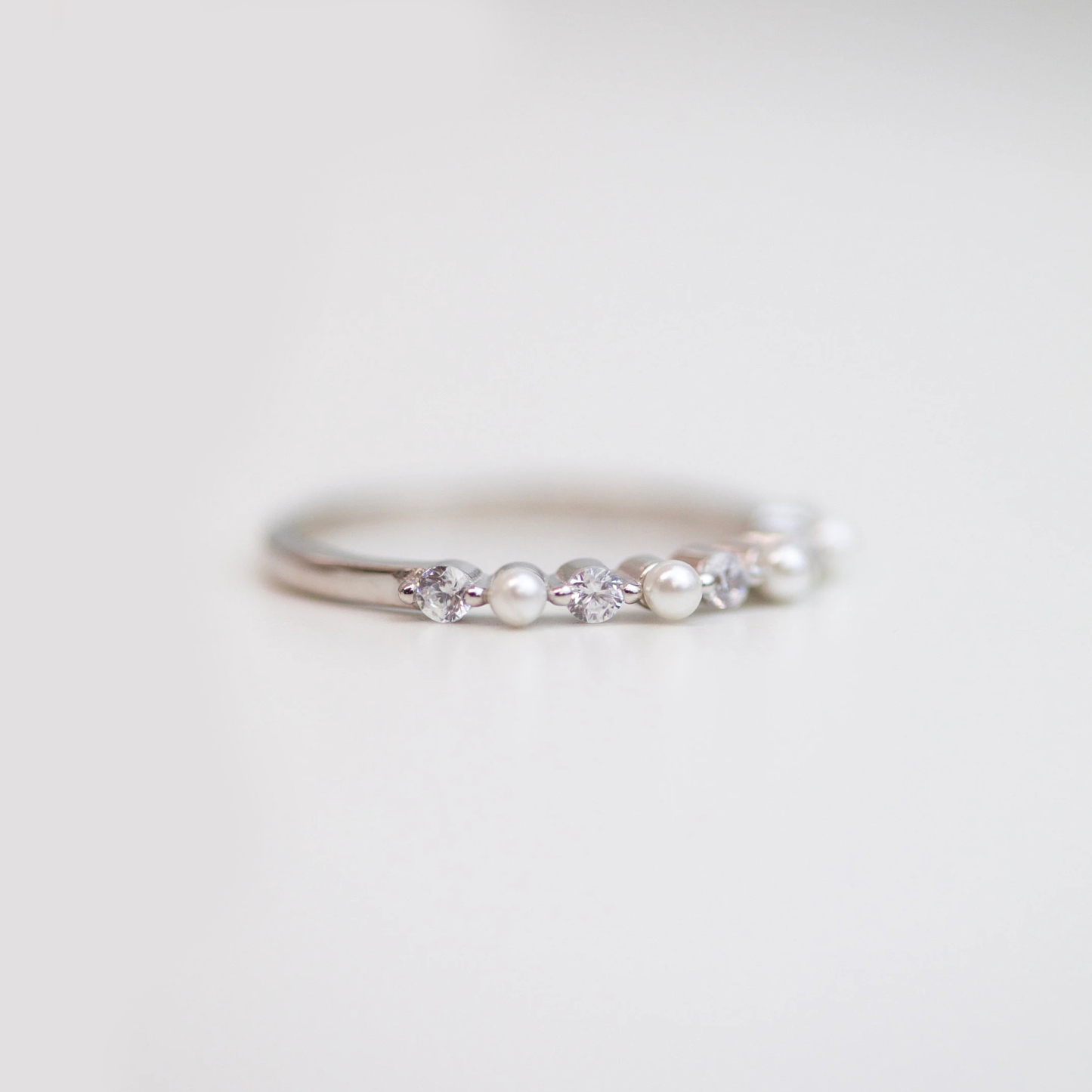 In Loving Memory Pearl Diamond Ring