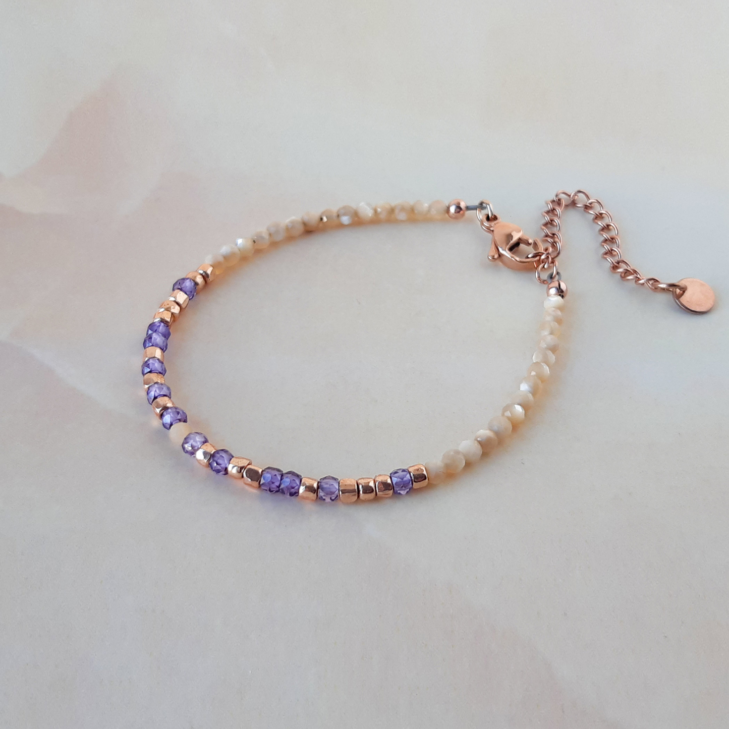 Gemstone F❤️ck Cancer Morse Code Bracelet