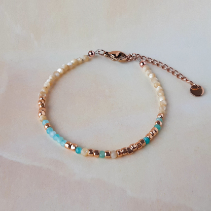 I Am Enough Morse Code Blue Stone Bracelet