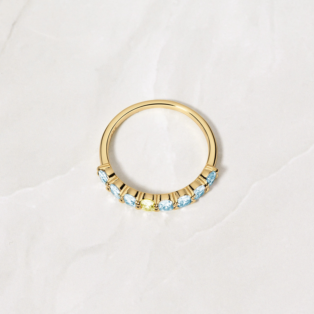 Down Syndrome Awareness Oval Diamonds Ring