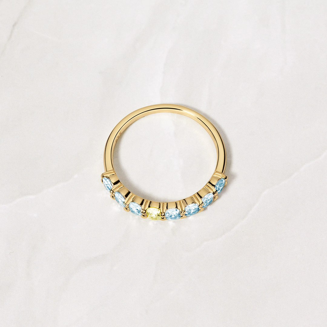 Down Syndrome Awareness Oval Diamonds Ring