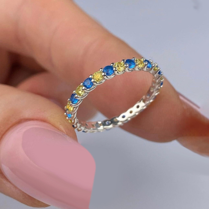 Down Syndrome Awareness Bule And Yellow Strength Ring