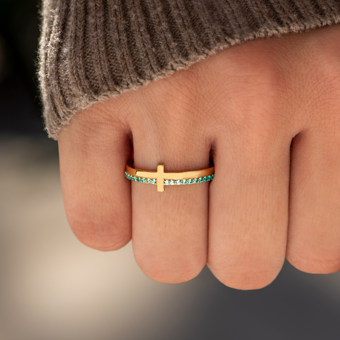 Anxiety Disorder Awareness Cross Ring