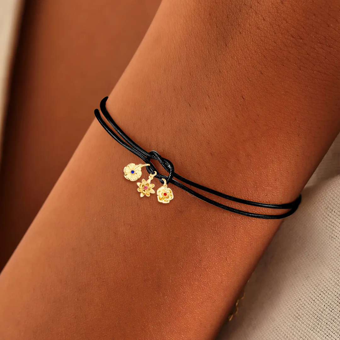 1-12 Birth Flowers Knot Bracelet