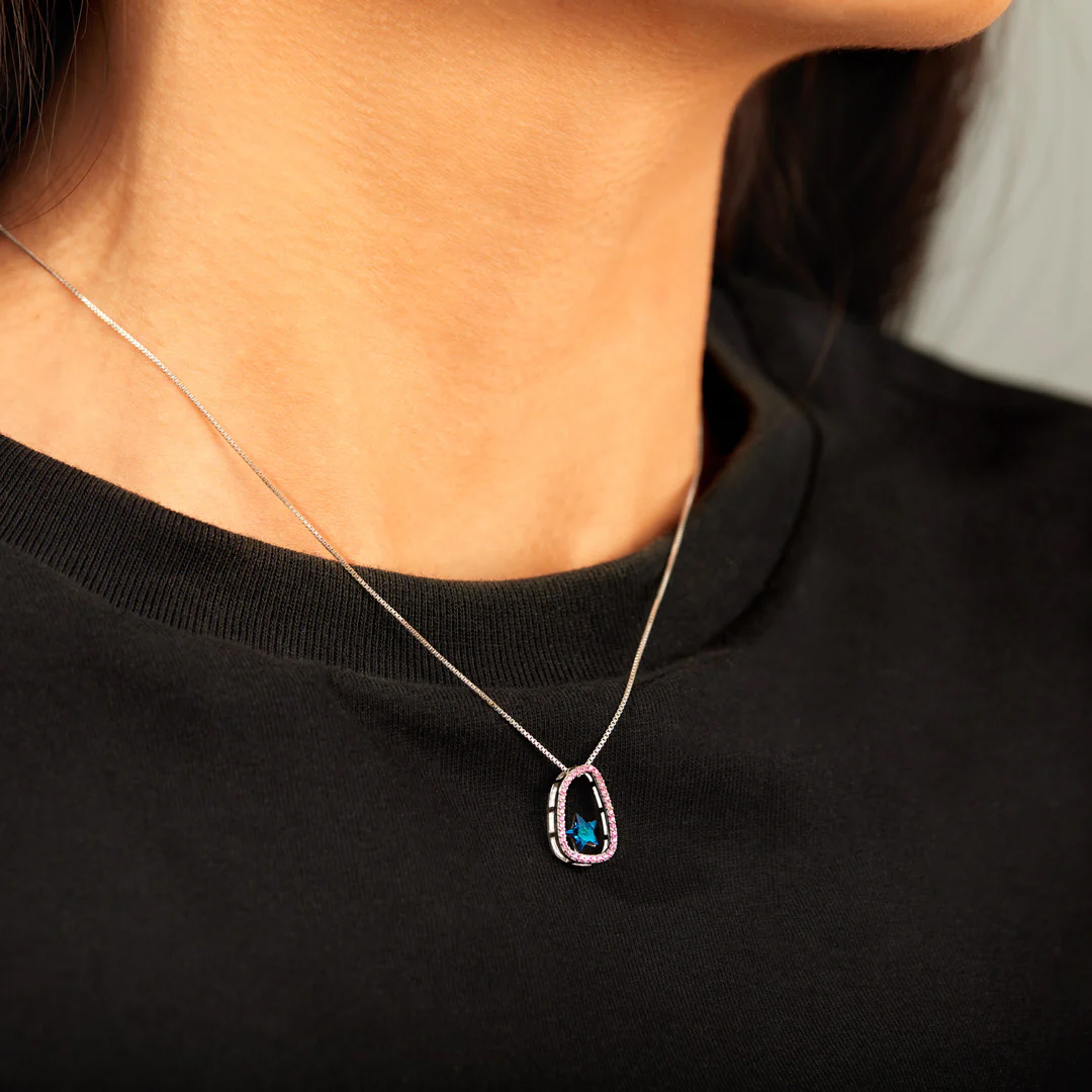 Wave of Light Blue Star Necklace