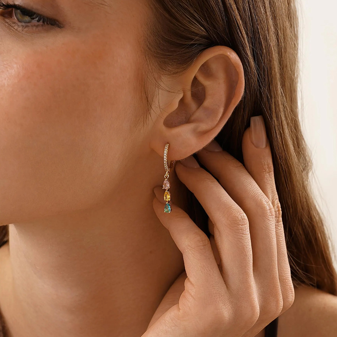 Family Gift for Grandma Personalised Birthstone Earrings