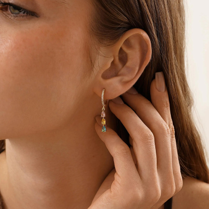 Family Gift for Grandma Personalised Birthstone Earrings