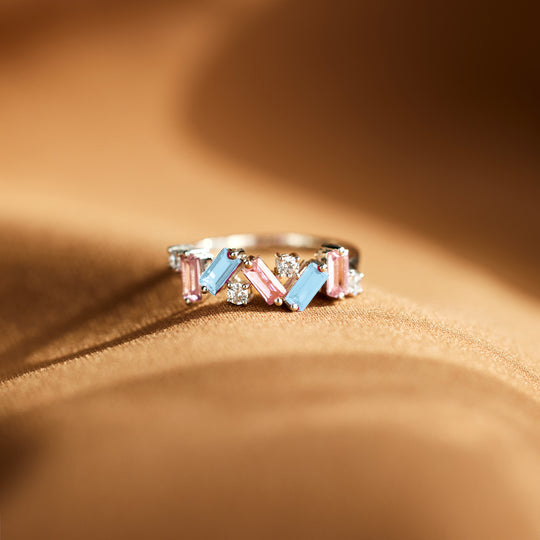 Mama Of An Angel Pink&Blue Broken Ring
