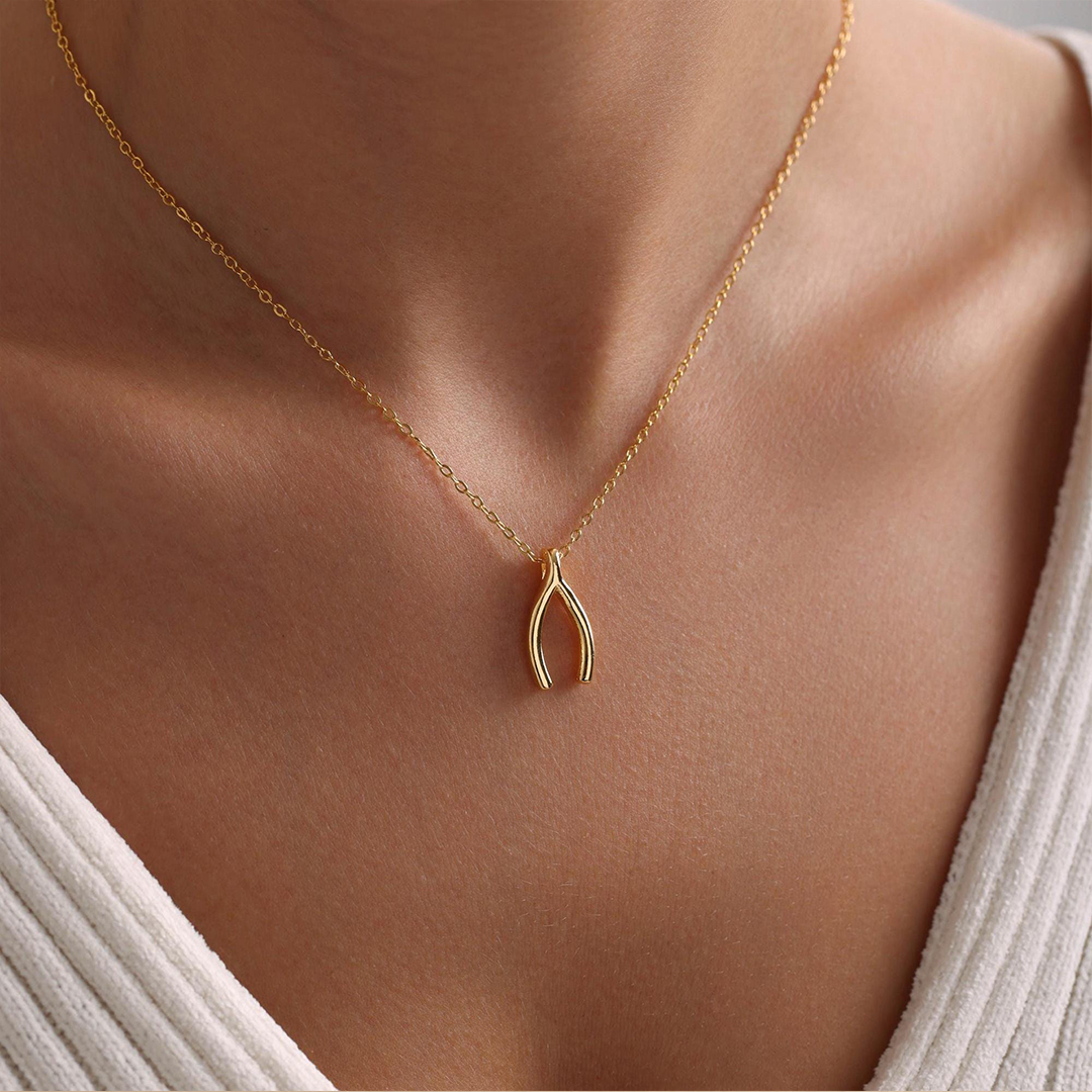 Tiny Wishbone Necklace