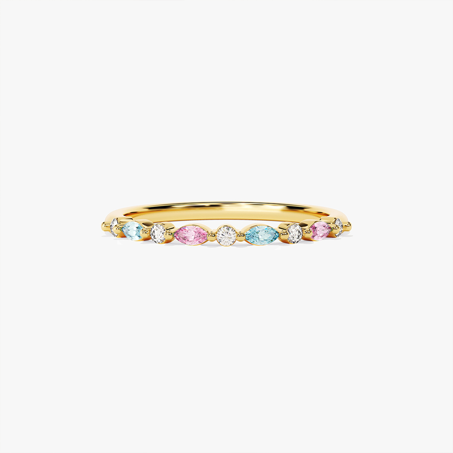Blue & Pink Bond Marquise Ring