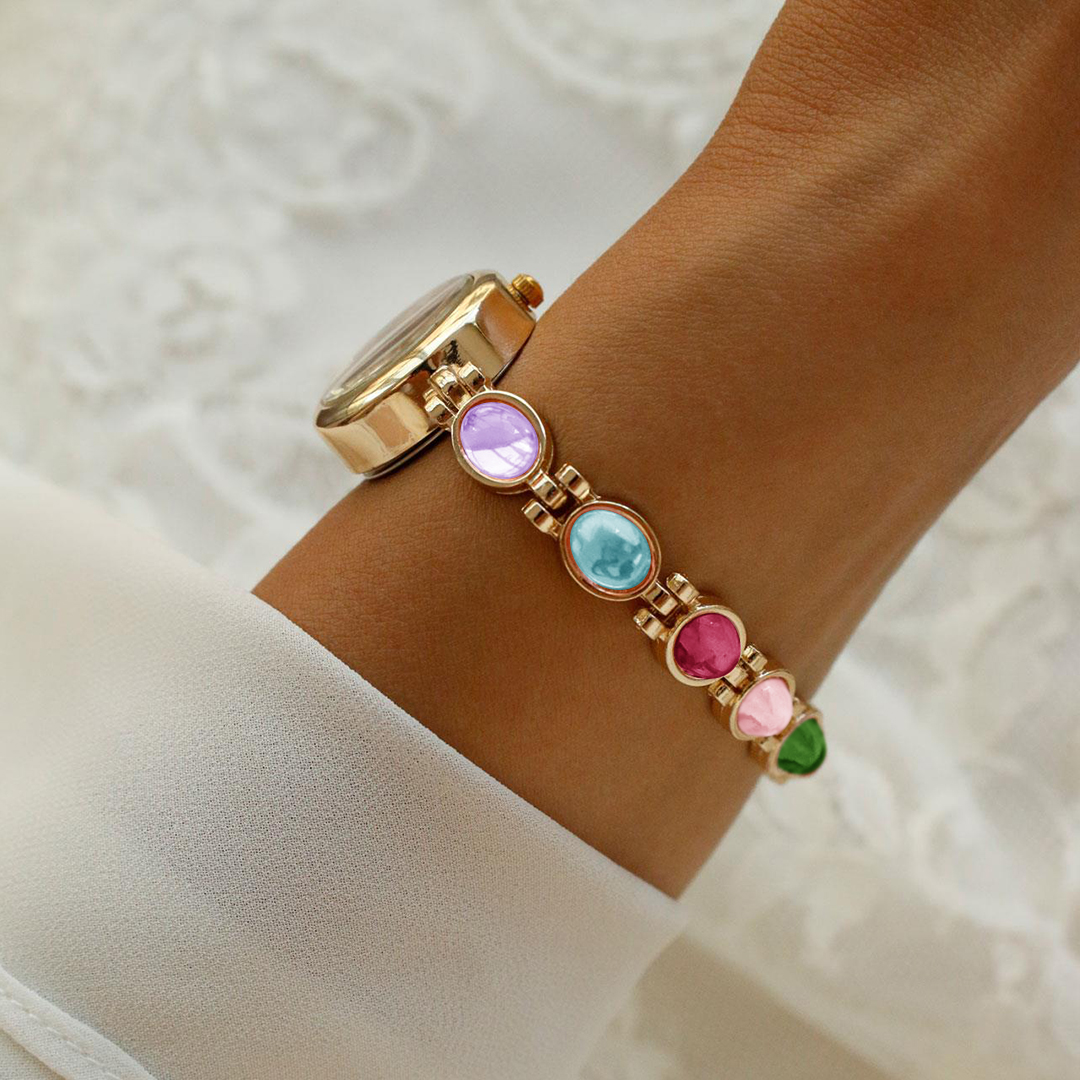 Custom 1-11 Birthstones Love Bracelet Watch