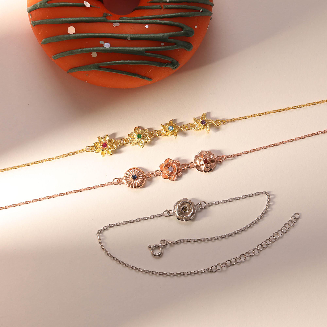 Grandma Bracelet With Kids Birthflower Bouquet Bracelet