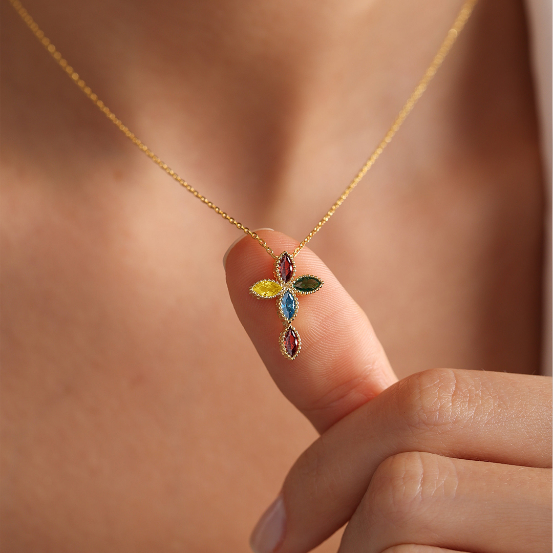 Star of Strength Autism Awareness Cross Necklace