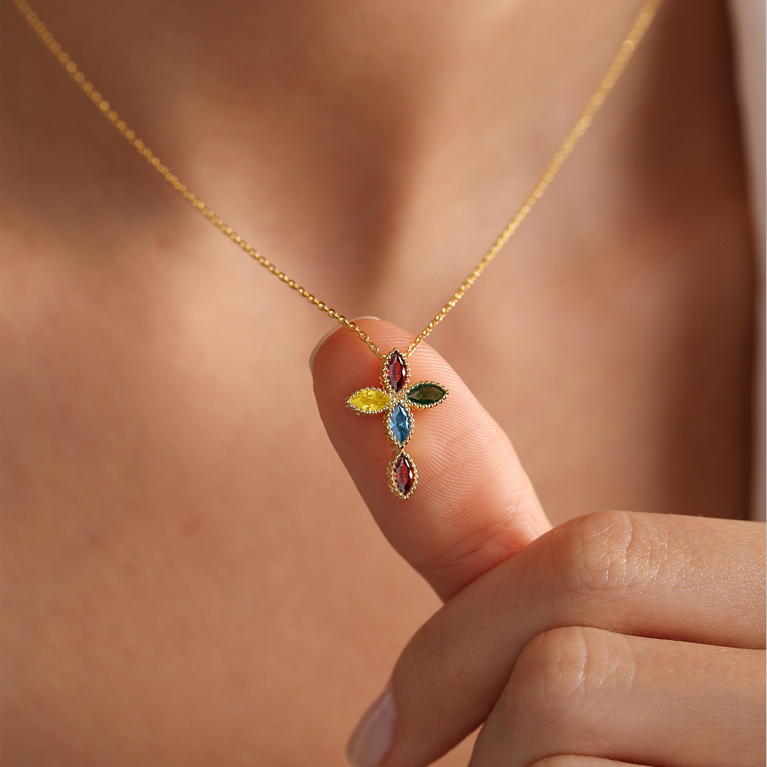 Star of Strength Autism Awareness Cross Necklace