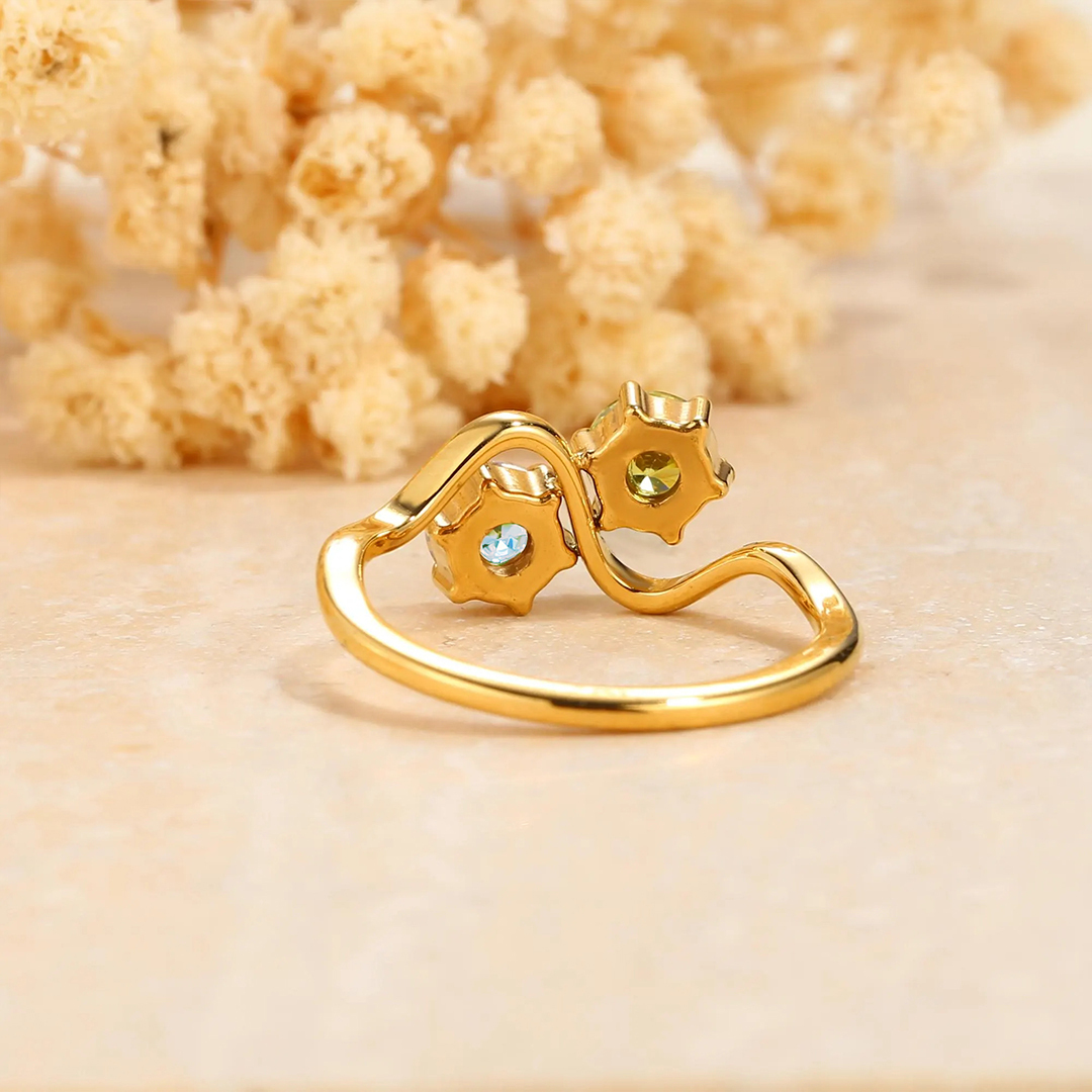 Faith Through Deep Waters Two Stone Custom Birthstone Ring