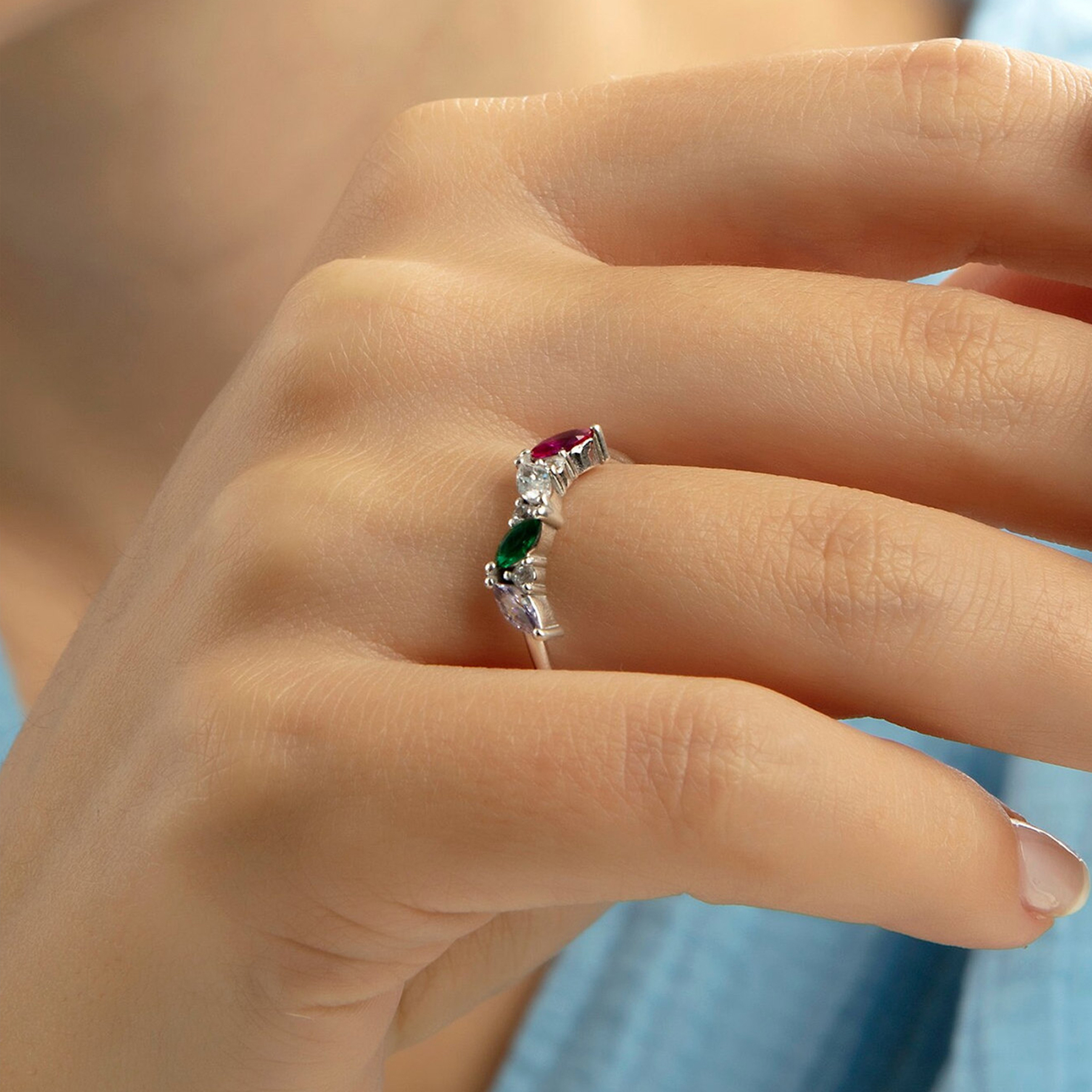 Family Love Personalized Birthstone Ring