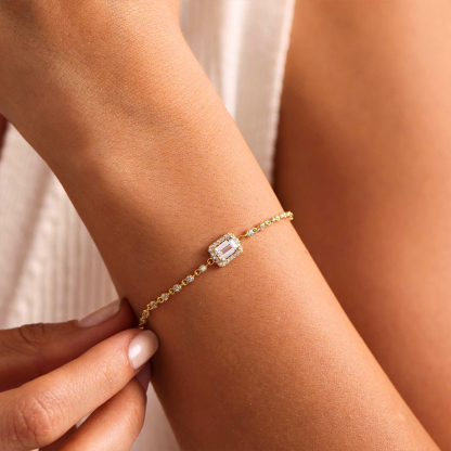 Self Love Cut Chain Baguette Bracelet