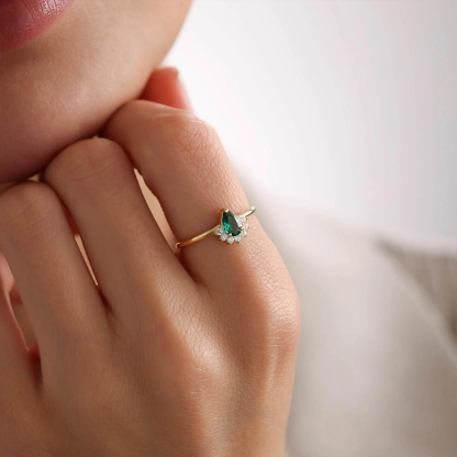 Memorial Tear Personalized Birthstone Ring