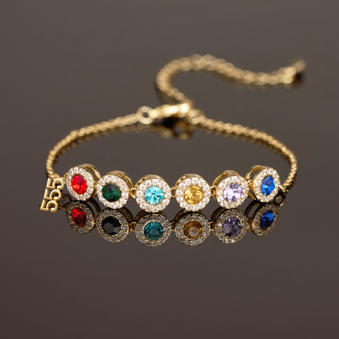 Mama’s Valentine Angel Number Birthstone Bracelet
