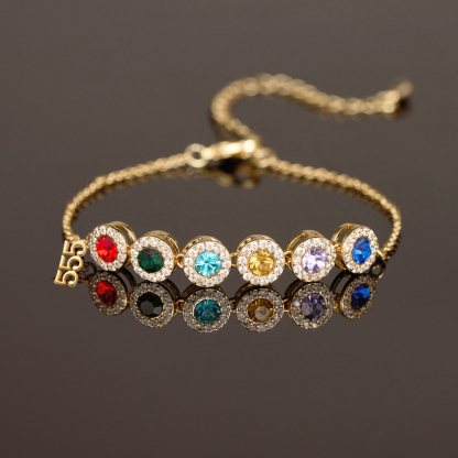 Mama’s Valentine Angel Number Birthstone Bracelet