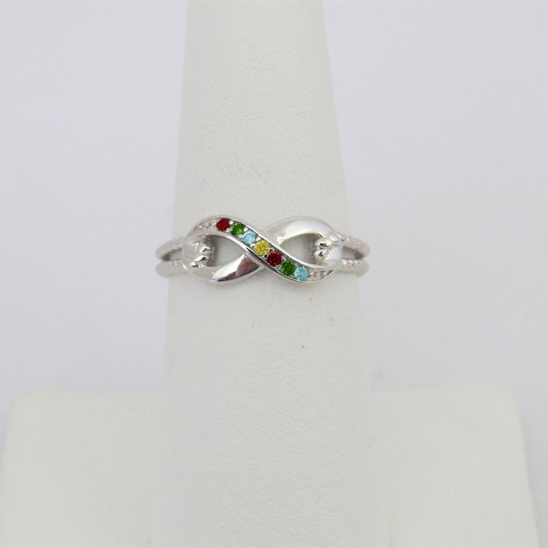 Autism Awareness Emerald Infinity Ring