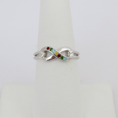 Autism Awareness Emerald Infinity Ring