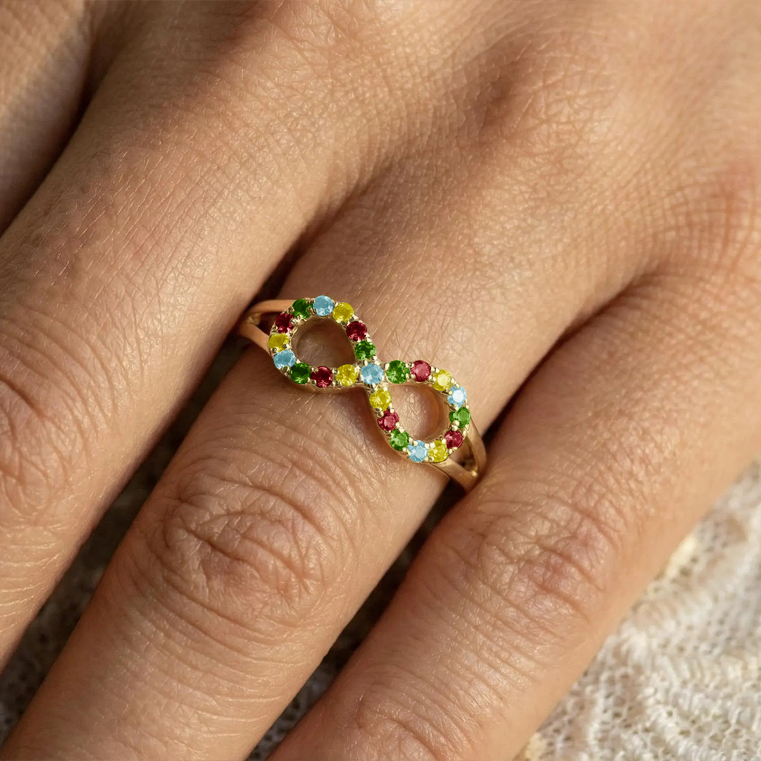 Autism Awareness Rainbow Star Infinity Ring