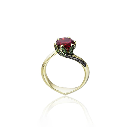 My One and Only Rose Garnet Floral Ring