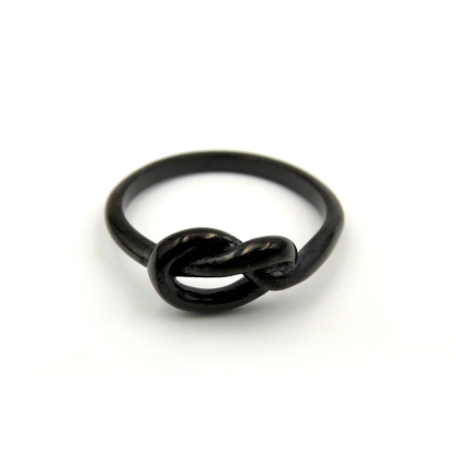 Black Love Infinity Knot Ring