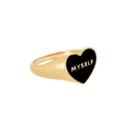 Be Myself Black Heart Ring