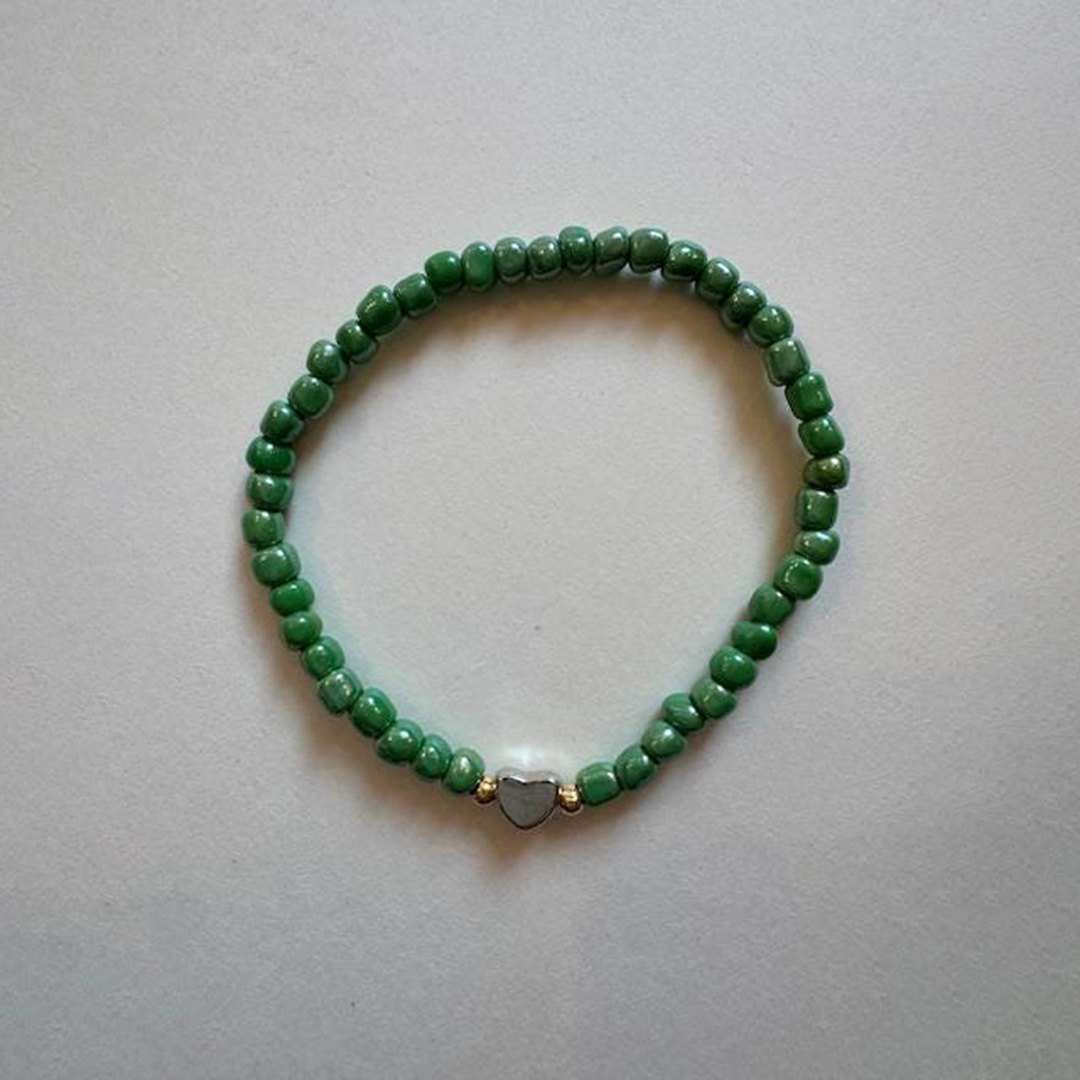 Kidney Disease Awareness United in Strength Green Beaded Bracelet