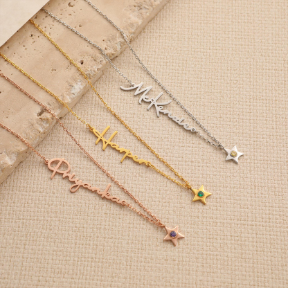 Autism Awareness Personalized Stone And Name Necklace