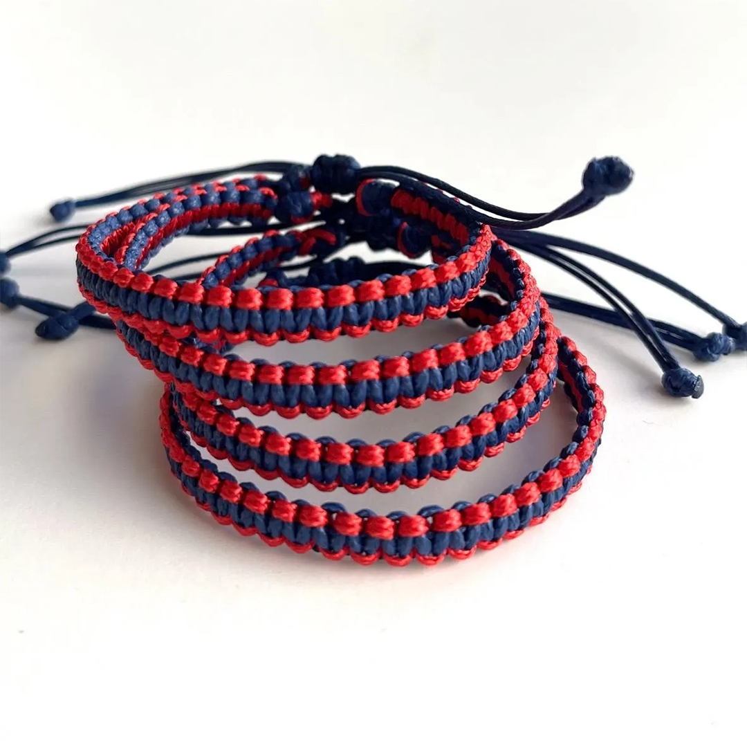 Diabetes Awareness Strength and Courage Red and Blue Bracelet