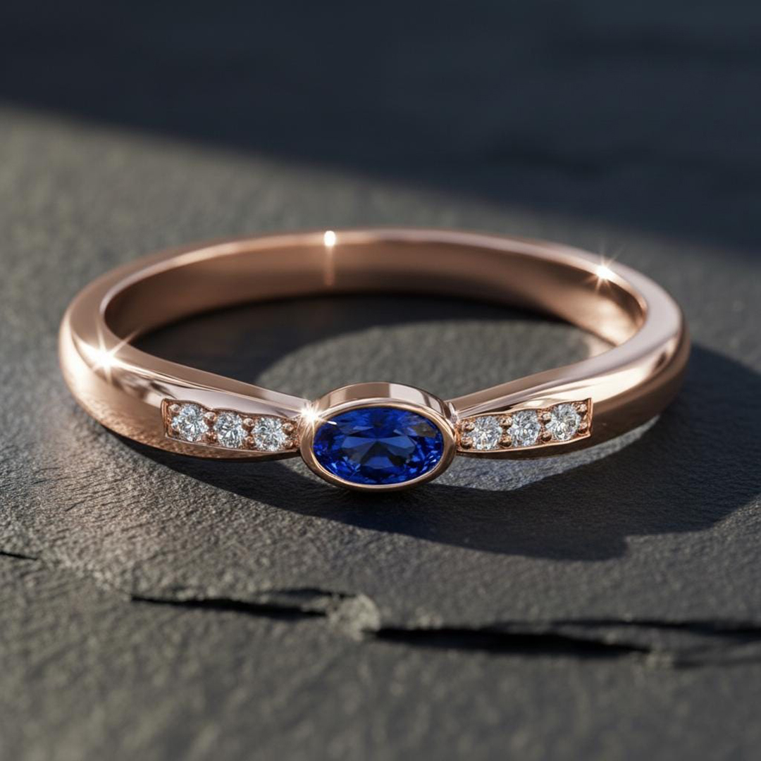 Choosing Me Oval Blue Sapphire Ring