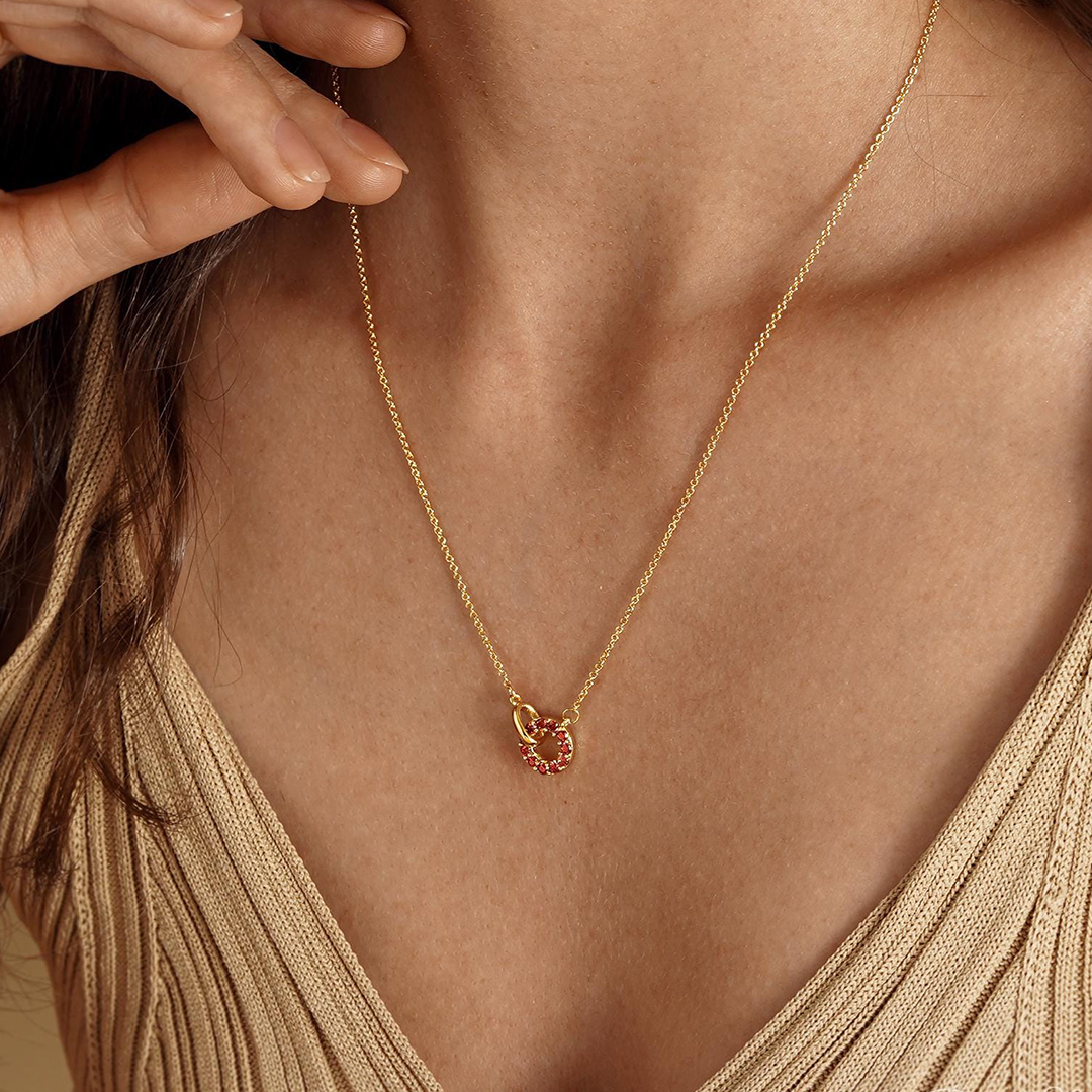 Angel’s Knot Love Minimalist Birthstone Necklace