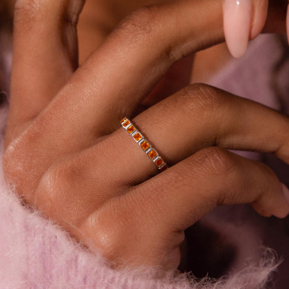 Multiple Sclerosis Awareness Unbreakable Spirit Eternity Bezel Ring