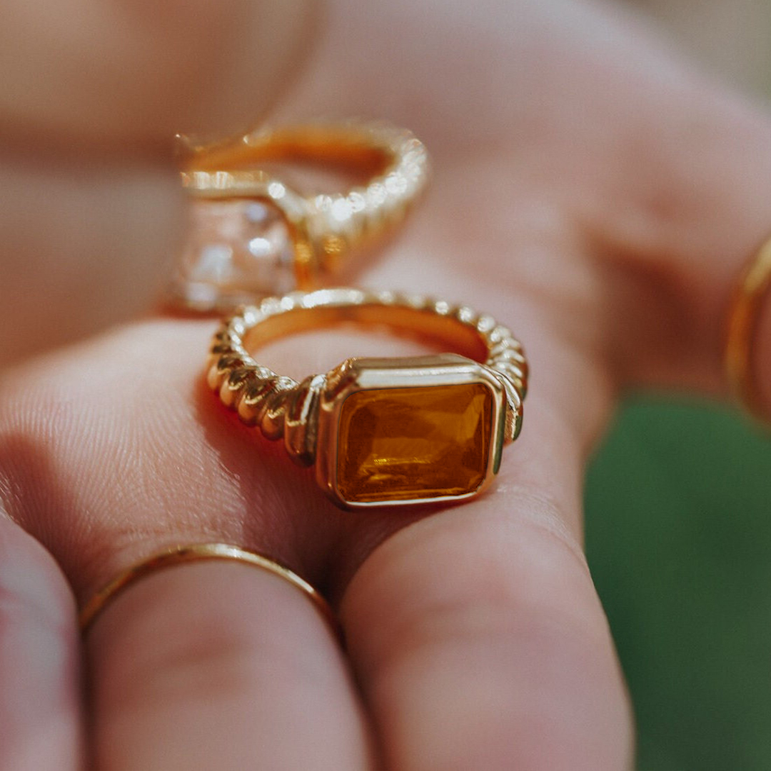 Multiple Sclerosis Awareness Bold Defiance Signet Statement Ring